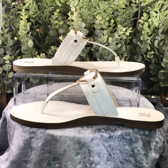 NY&C White Dressy Decorated One Band Thong Sandals Women’s 10M ☀️NWOT☀️ - Picture 9 of 12